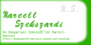 marcell szekszardi business card